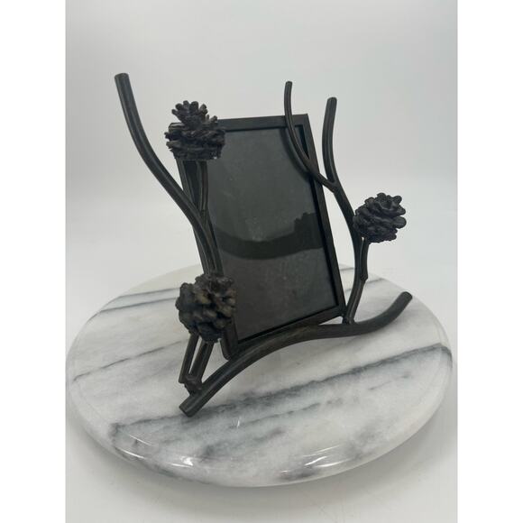 Pine Cone Whimsical Forest Cabin Western Metal Picture Frame - Picture 1 of 8